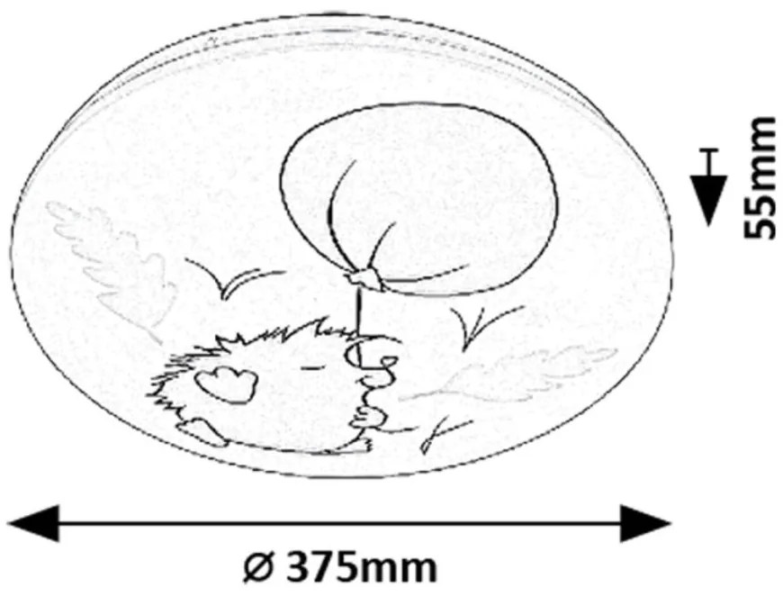 Aplica camera copii motiv arici si balon Hedgy LED