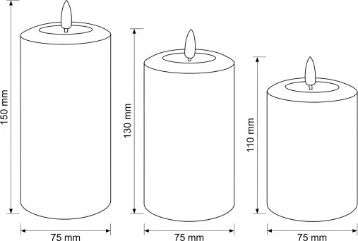 BRILAGI - Set 3x lumânare LED LED/2xAA gri