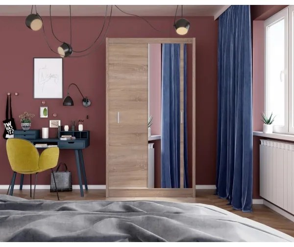 Dulap cu oglindă SABRINA 120x215 cm, stejar sonoma