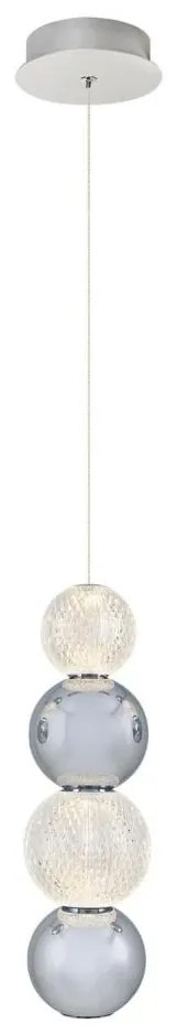 Lustră LED suspendată pe cablu CREMONA, 7W, 230V, 3000K, crom mat