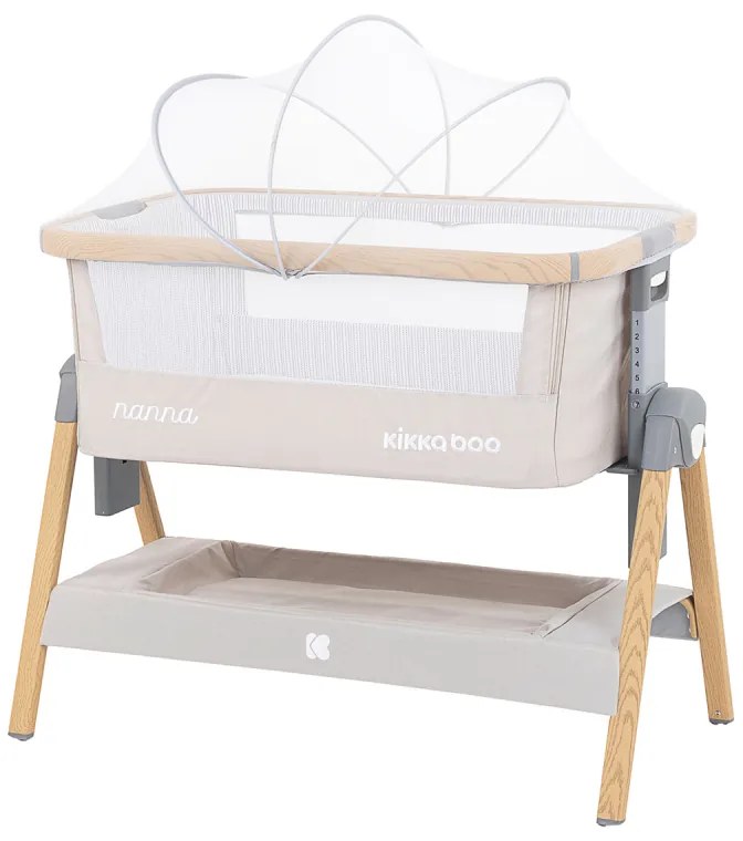 Patut Co-Sleeper KikkaBoo Nanna Beige Melange Wood 2020