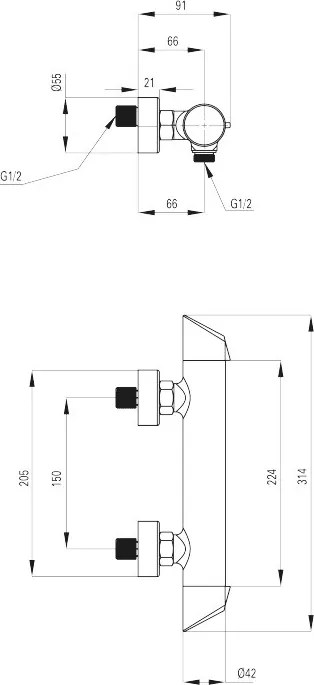 Arnika Titan Baterie dus finisaj titanium Deante BQAD40M