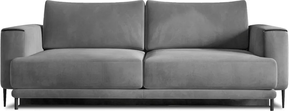 Canapea taupe extensibilă/cu spațiu de depozitare cu tapițerie din catifea 260 cm Dalia – ELTAP