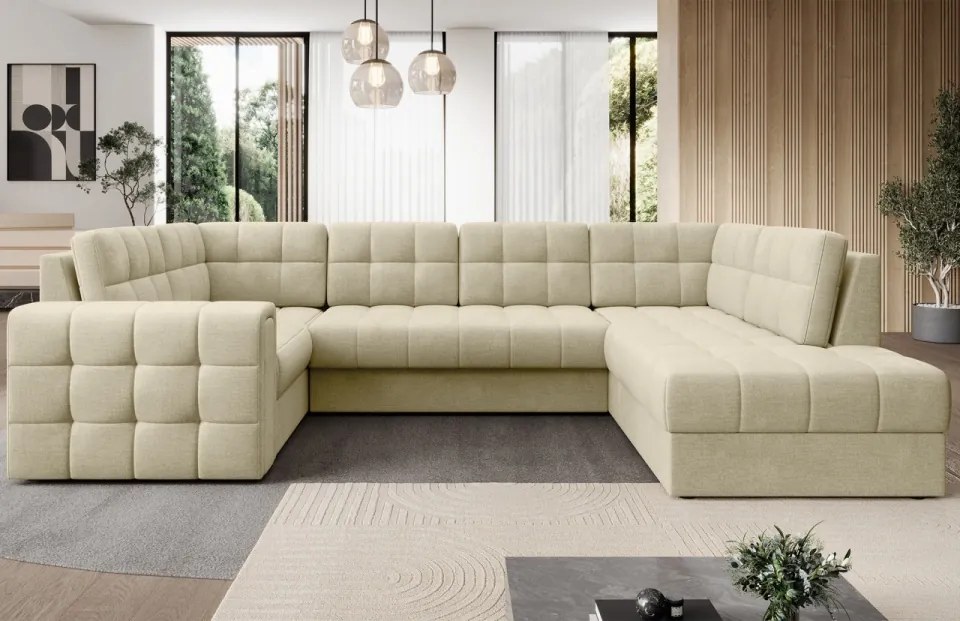 Coltar extensibil cu spatiu oentru depozitare, 299x198x82 cm, Blewett R, Eltap (Culoare: Gri deschis / Sola 4)