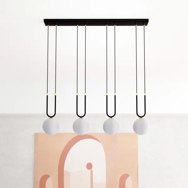 Lustră pe cablu GLAM 4xE14/10W/230V negru