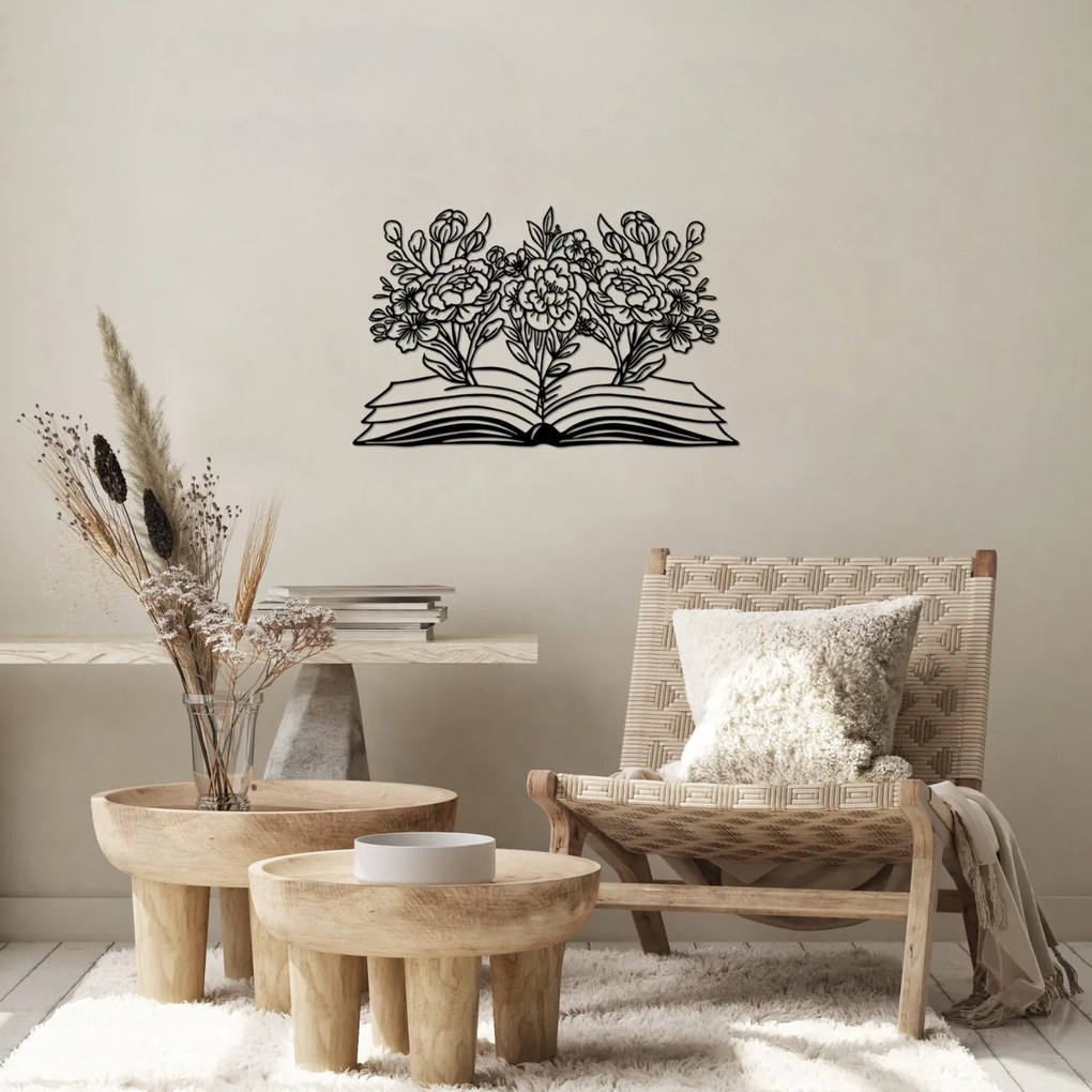 Accesoriu decorativ de perete metalic Flower Book - 497