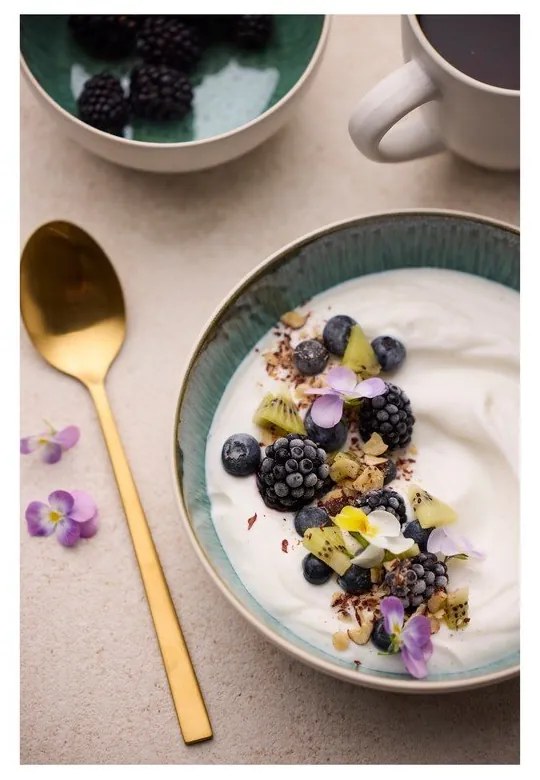 Bol alb/verde din gresie 850 ml Gastro White/Green – Bitz