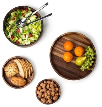 Bol din lemn 20x4,3 cm lemn de nuc Continenta C4233