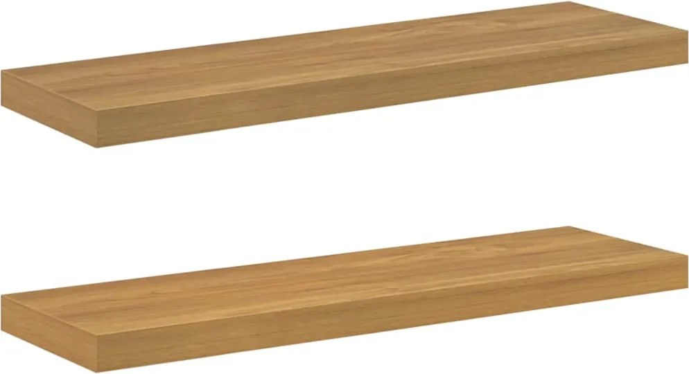 vidaXL Raft de perete 2 pcs Maro 90 x 23,5 x 4 cm Lemn compozit