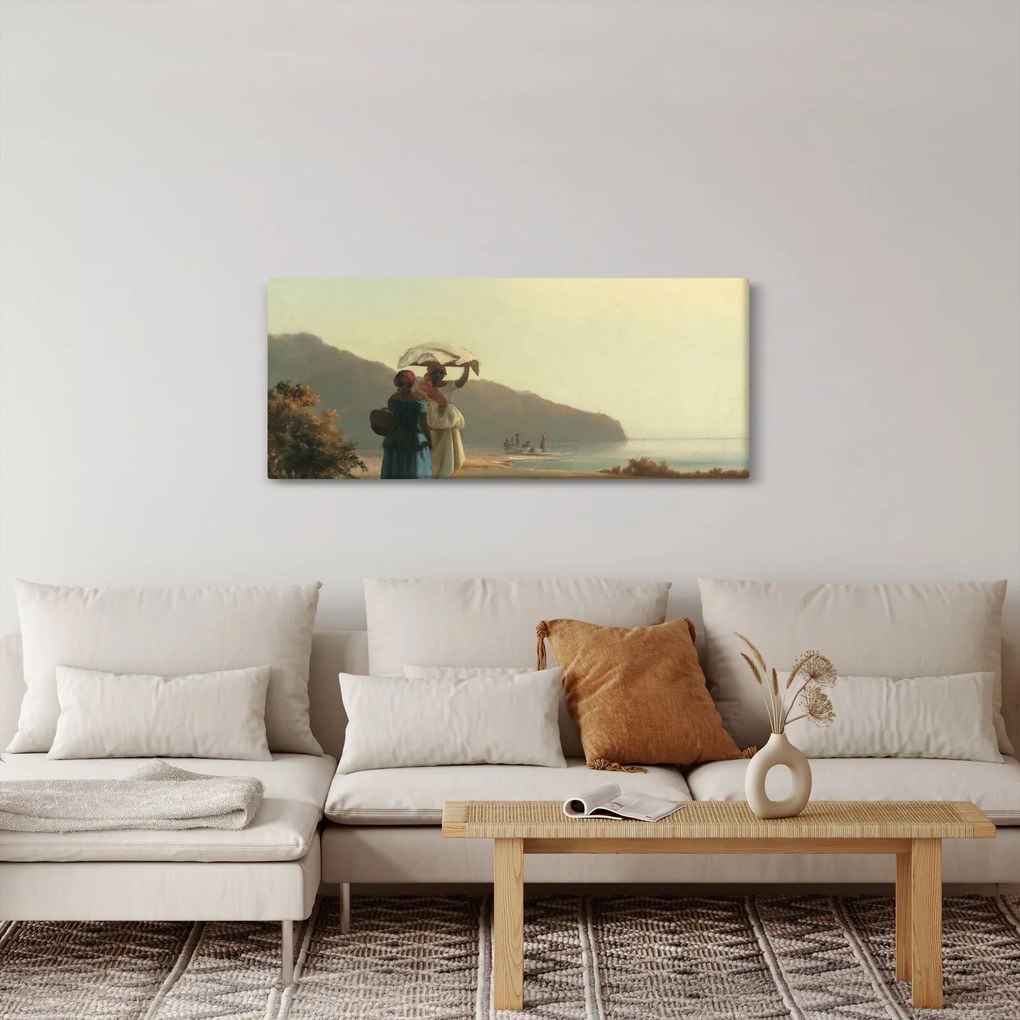 Tablou - Camille Pissarro, Two Women Chatting by the Sea, St. Thomas, reproducere (120x50 cm)