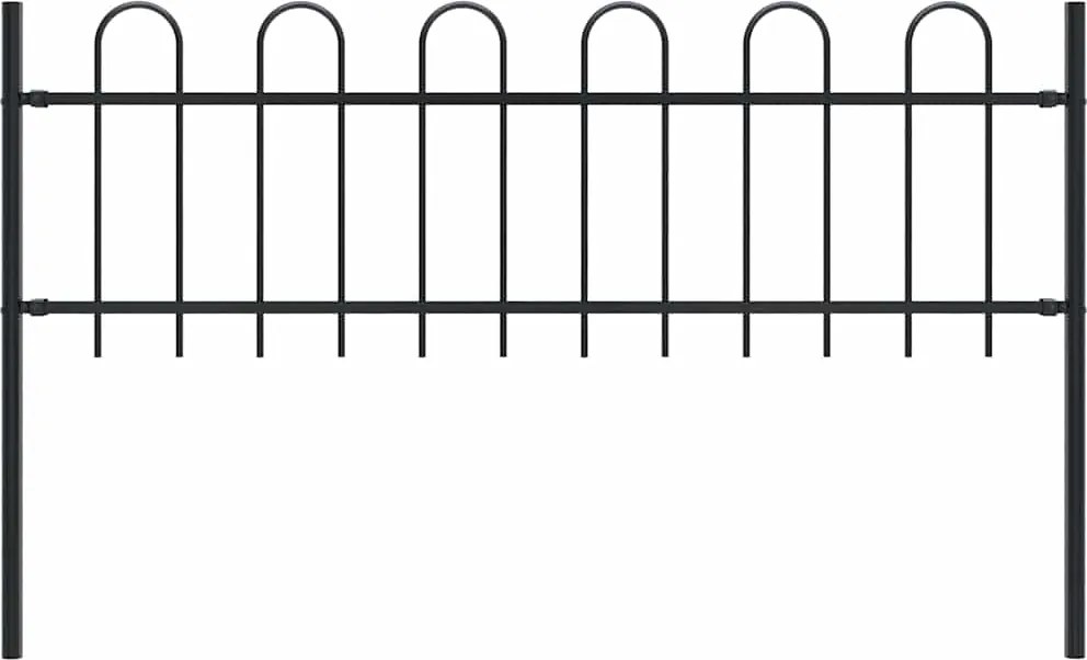 vidaXL Gard de grădină cu vârf curbat, negru, 1,8 m, oțel
