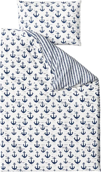 Lenjerie de pat din bumbac NAVYSTA POLY albastru-alb Dimensiune lenjerie de pat: 70 x 90 cm | 140 x 200 cm