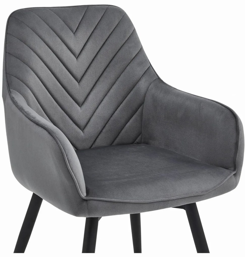 Scaun de masa rotativ NANA360 VELVET, gri inchis