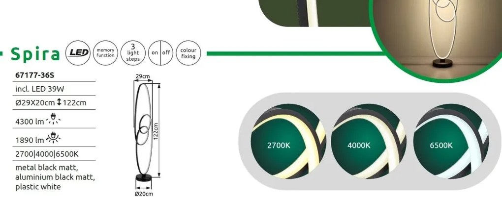 Lampadar LED design circular SPIRA