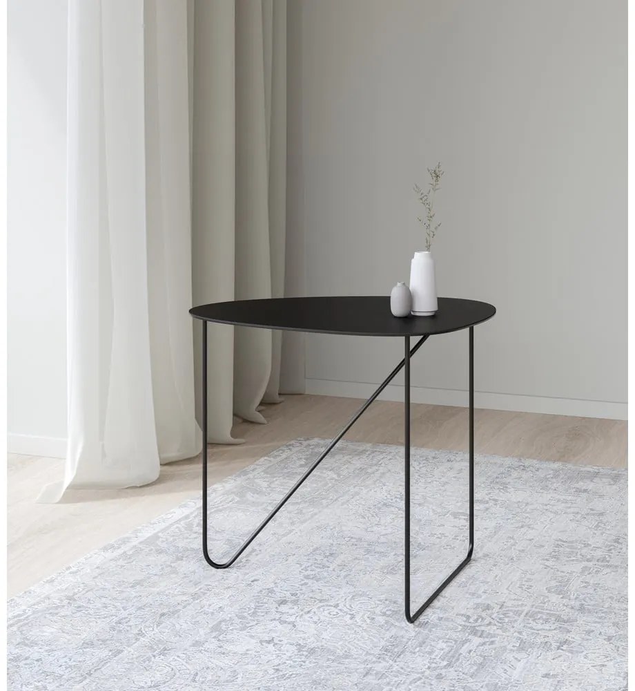 Măsuță de cafea neagră din metal 44x50 cm Curve L Bull – LIND DNA