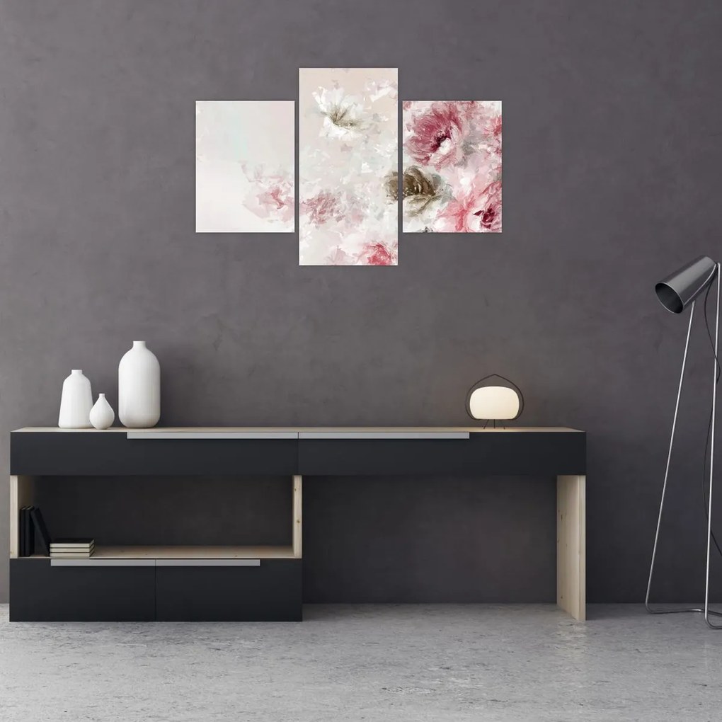 Tablou - Pictura flori roz (90x60 cm)