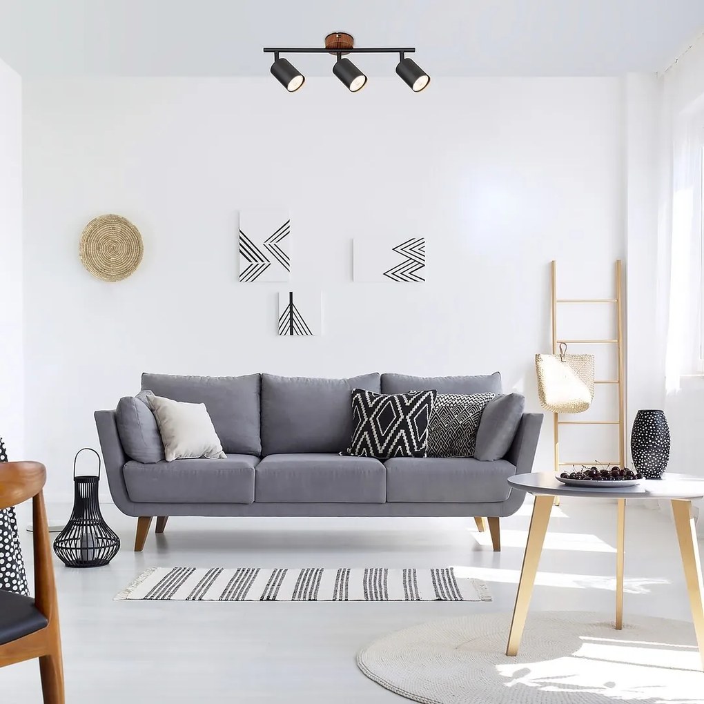 Lustra aplicata 3L design industrial Edmund negru
