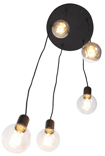 Lampă suspendată modernă neagră 35 cm 5 lumini - Facil