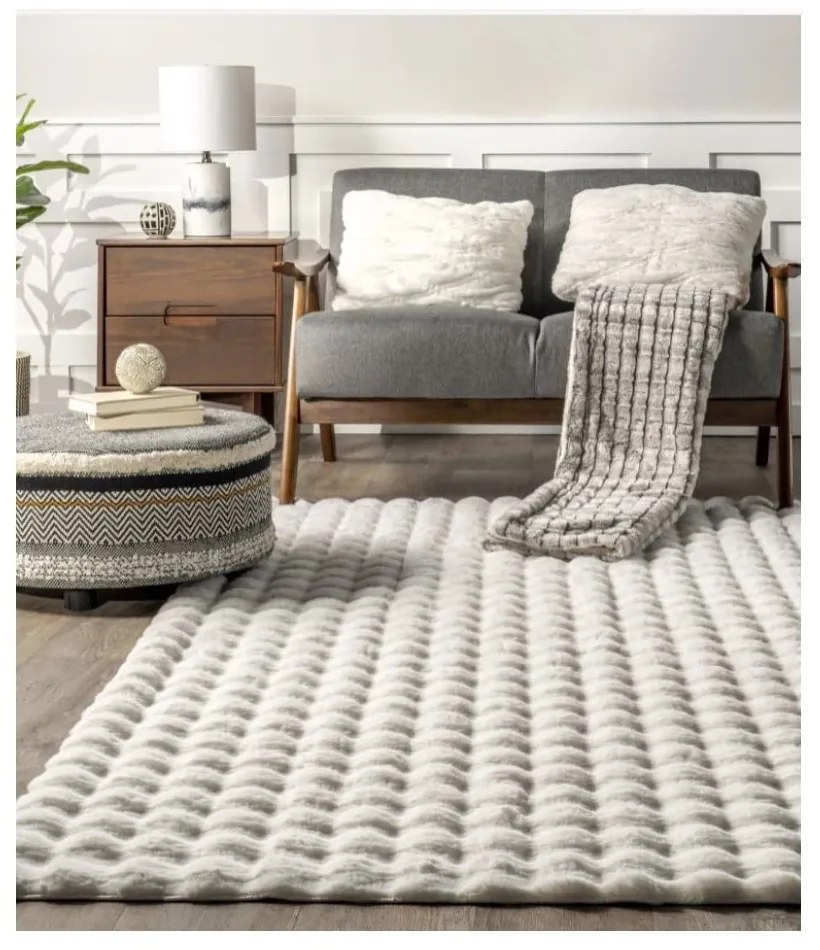 Covor alb lavabil 150x230 cm Bubble White – Mila Home