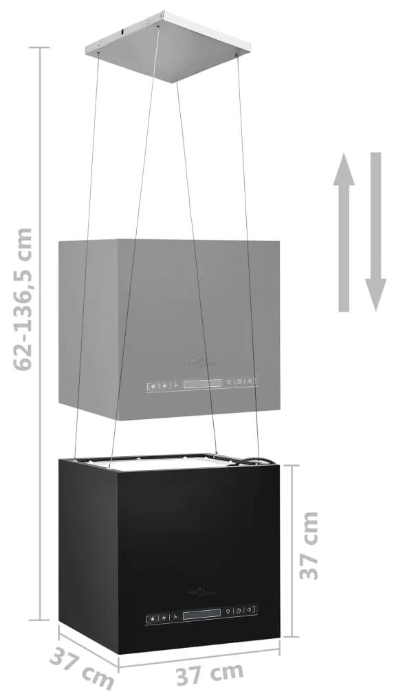 Hota suspendata insula, LCD tactil, 37 cm, otel Negru, 37 cm