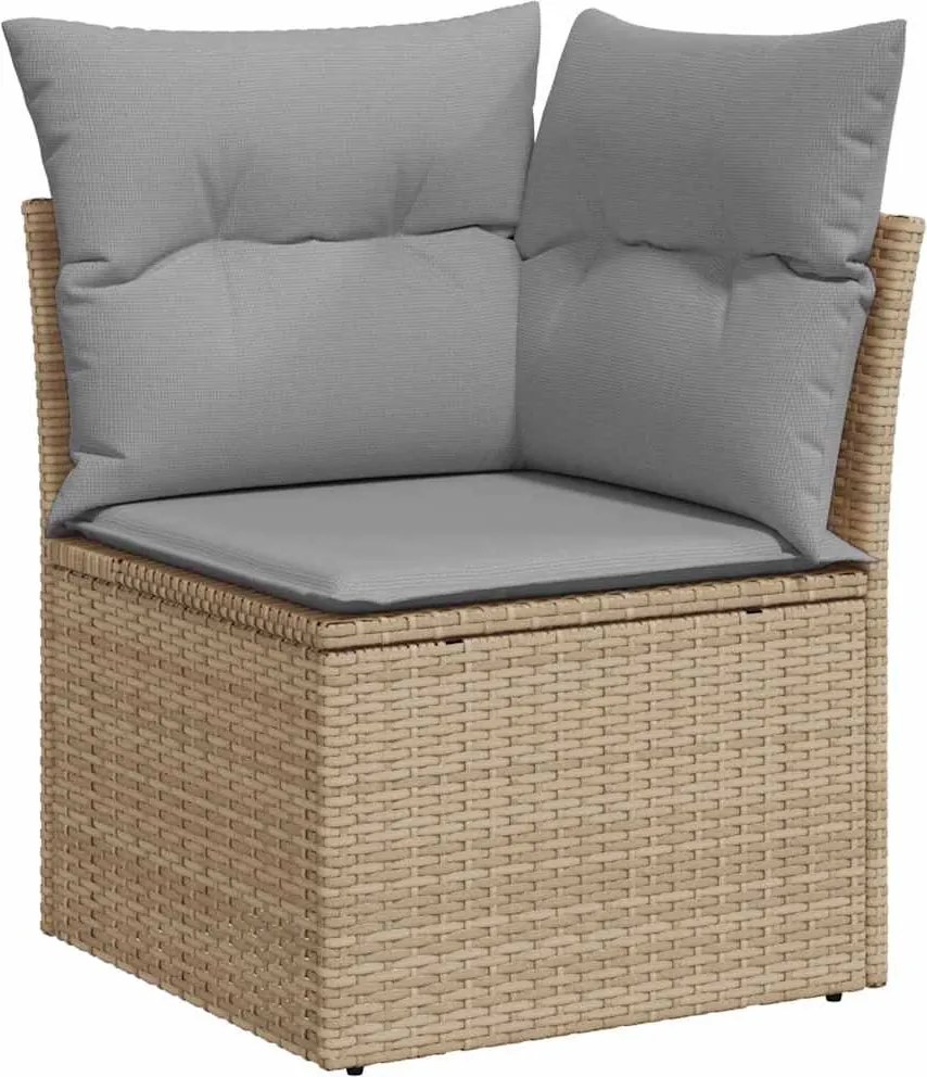 vidaXL Set de canapele pentru grădină 7 pcs Bej Rattan poli