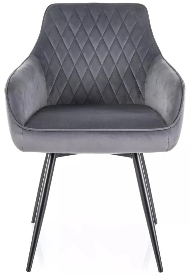 Scaun rotativ Marlo velvet gri/negru Blu14