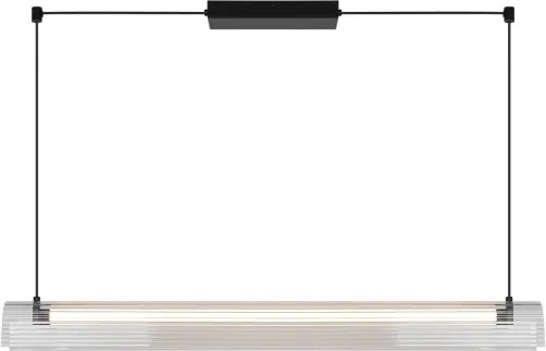 Nordlux ALIANI - Pendul LED compatibil cu dimmer pe cablu, 20W/230V, 3000K, negru/sticlă transparentă
