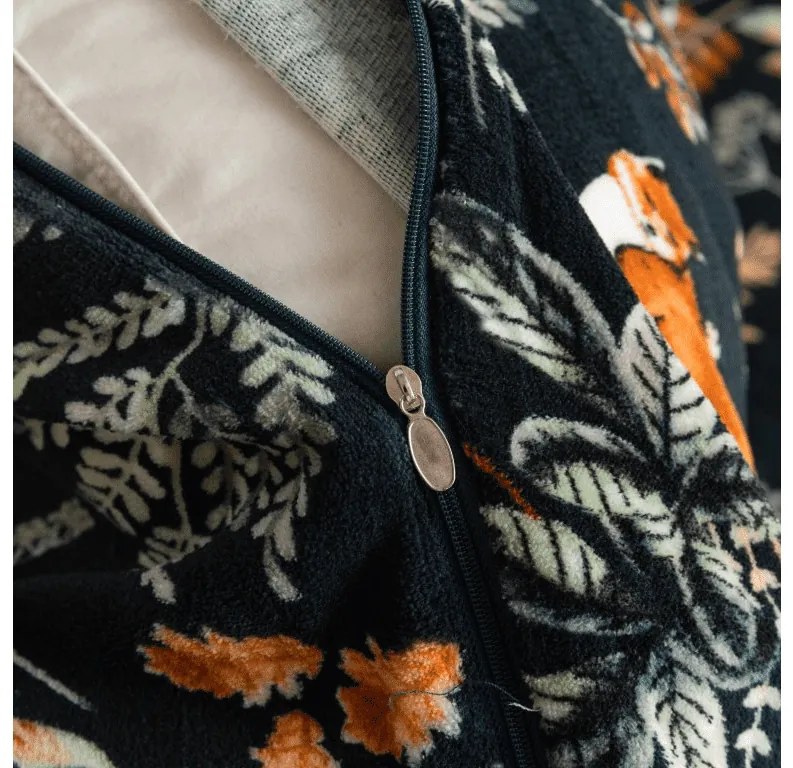 Lenjerie cocolino THE FOX AND THE HARE verde inchis Dimensiunile lenjeriei: 70 x 90 cm | 140 x 220 cm