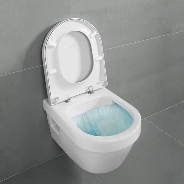 Set vas WC suspendat Villeroy & Boch, Architectura, compact, cu capac Soft Close, alb alpin