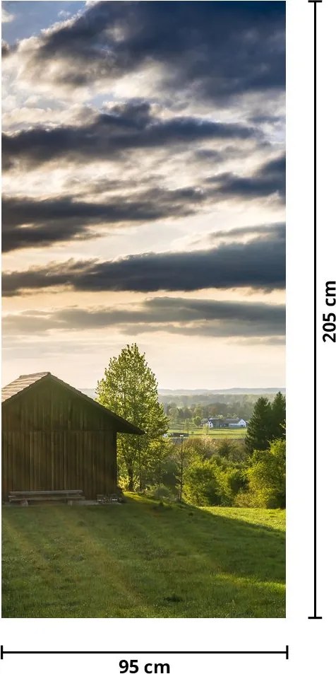 Fototapet pentru ușă - Cabană de pădure (95x205cm)