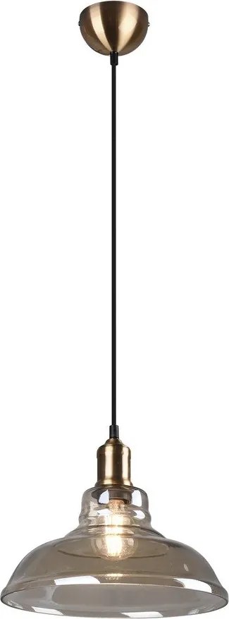 Lustră alămie din metal cu abajur din sticlă ø 28 cm Aldo – Reality