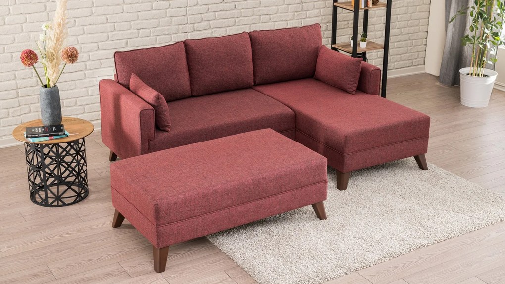 Canapea extensibilă de colț Bella Corner Sofa Right 2 - Claret Red