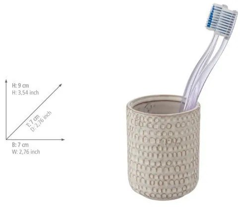 Suport pentru periuța de dinți crem din ceramică Pergole – Wenko