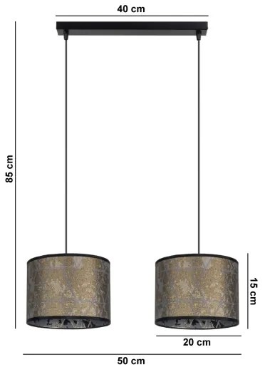 Lustră pe cablu REZO 2xE27/60W/230V aurie