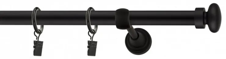 Galerie SIMPLA PRINDERE PERETE 19 mm FLAT BALL NEGRU (Alege marime: 180 cm)