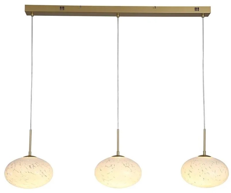 Lustra LED suspendata metal auriu sticla decorativa Confetti