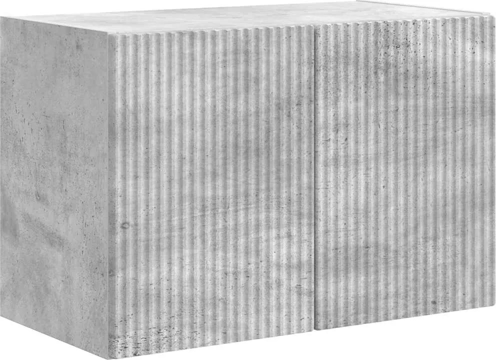 vidaXL Dulap TV de perete Pe perete Gri din beton 59,5 x 31 x 40 cm
