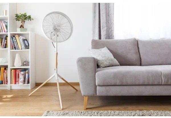 Ventilator cu suport Sencor 50W/230V alb/fag