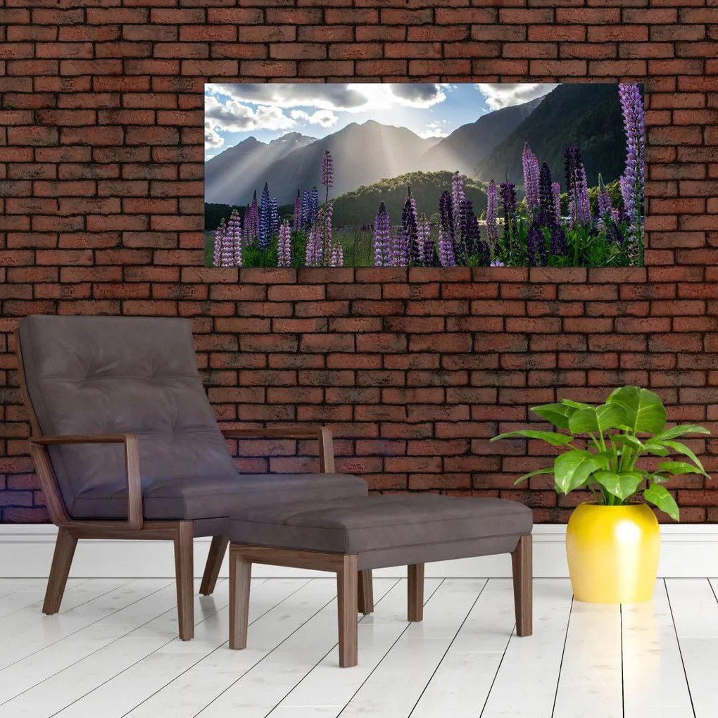 Tablou - scenariu cu flori de Lupin (120x50 cm)
