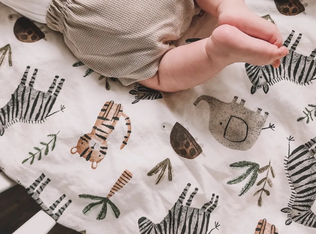 Lenjerie de pat pentru patut Renforce JUNGARI crem Dimensiune lenjerie de pat: 45 x 65 cm | 90 x 140 cm