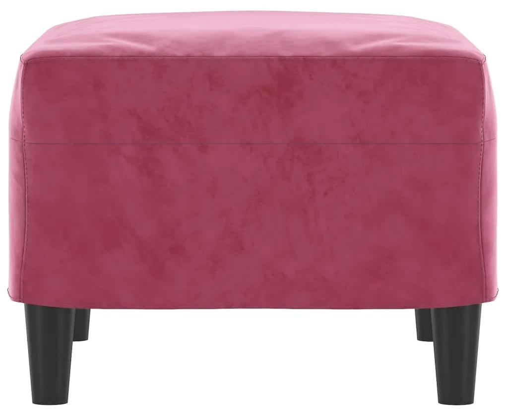 Taburet, rosu vin, 60x50x41 cm, catifea Bordo, 60 x 50 x 41 cm