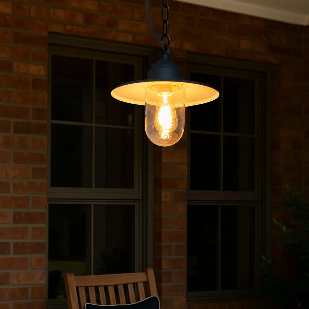 Lampă suspendată rustică pentru exterior gri închis IP44 - Kansas grafit
