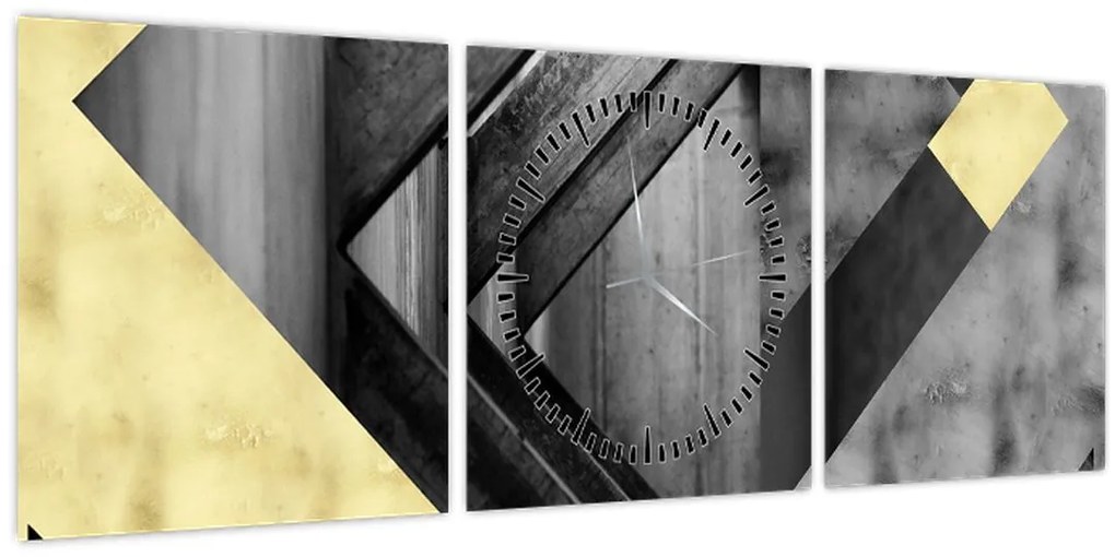 Tablou - Textura forme (cu ceas) (90x30 cm)