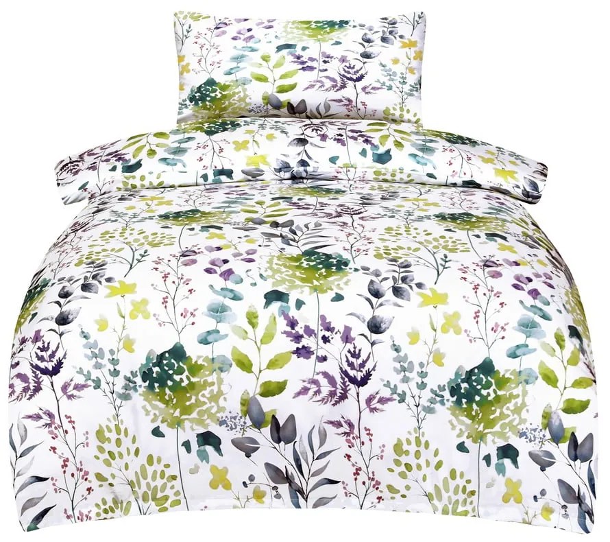 Lenjerie de pat albă din bumbac satinat pentru pat de o persoană 140x200 cm Savoy – My House