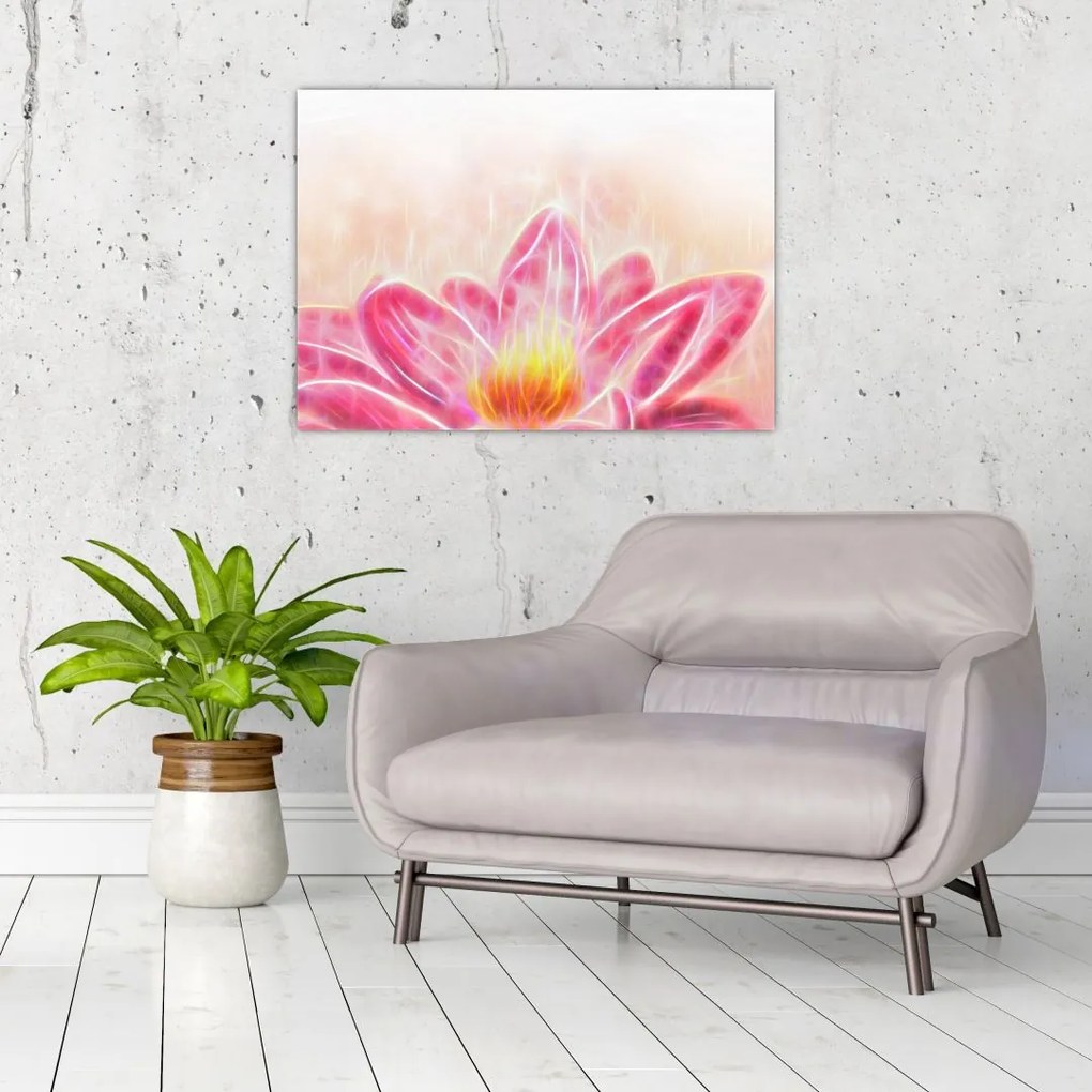 Tablou pe sticlă - Floare de lotus (70x50 cm)
