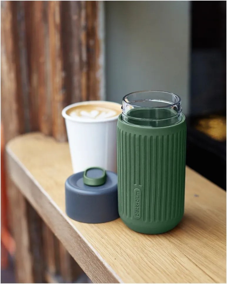 Cană de voiaj verde din sticlă 340 ml – Black + Blum