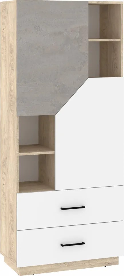 Pax Pax-20 Raft Inalt 80 2D2S Stejar Endgrain/Alb/Beton Gr
