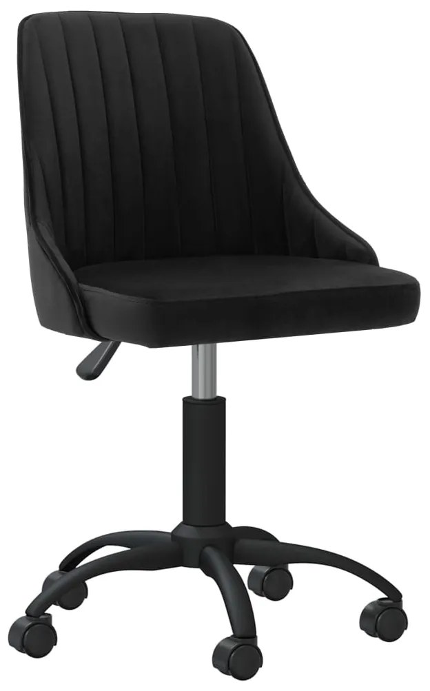 3089988 vidaXL Scaune de sufragerie pivotante 6 buc, negru, catifea