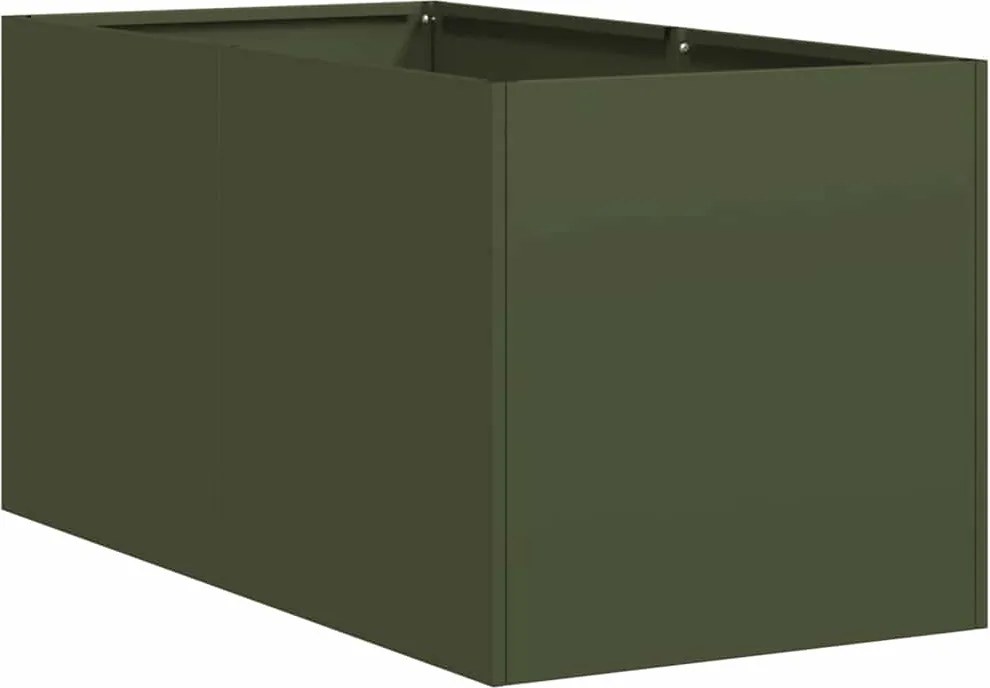 vidaXL Jardinieră verde măsline 40x80x40 cm oțel laminat la rece