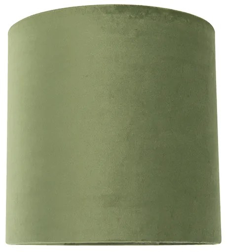 Abajur din catifea verde 25/25/25 cu interior auriu